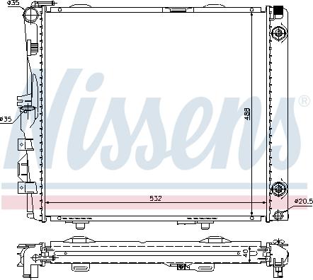 Nissens 62683A - Радіатор, охолодження двигуна autocars.com.ua