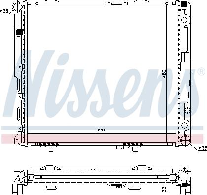 Nissens 62693A - Радіатор, охолодження двигуна autocars.com.ua