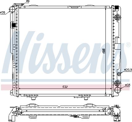 Nissens 62699A - Радіатор, охолодження двигуна autocars.com.ua