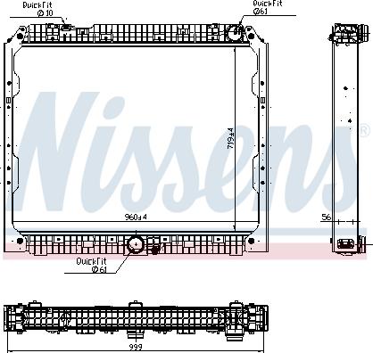 Nissens 627002 - Радіатор, охолодження двигуна autocars.com.ua