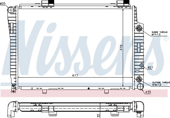 Nissens 62756A - Радиатор, охлаждение двигателя avtokuzovplus.com.ua