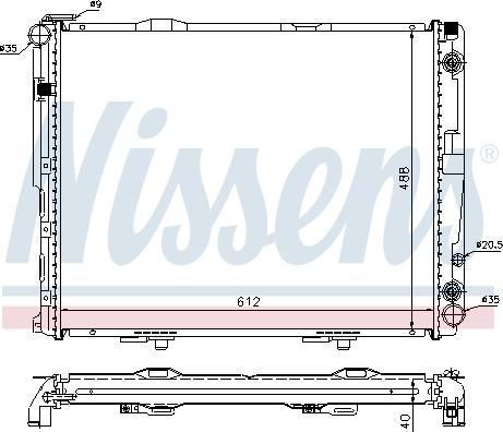 Nissens 62762A - Радіатор, охолодження двигуна autocars.com.ua