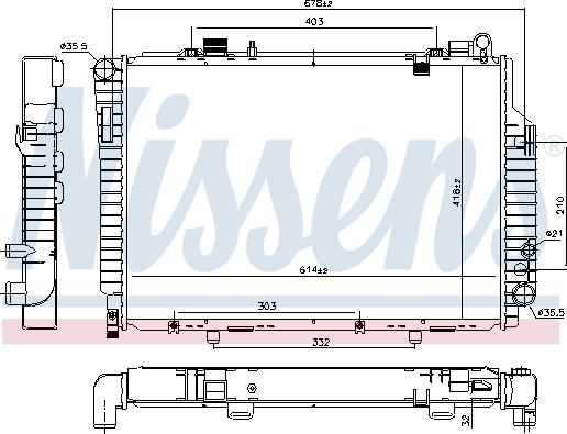 Nissens 62765 - Радіатор, охолодження двигуна autocars.com.ua