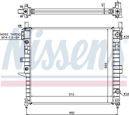 Nissens 62787A - Радиатор, охлаждение двигателя avtokuzovplus.com.ua