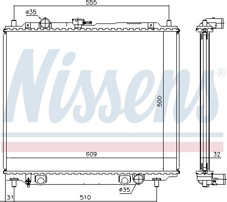 Nissens 62801 - Радіатор, охолодження двигуна autocars.com.ua