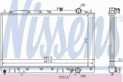 Nissens 62837 - Радіатор, охолодження двигуна autocars.com.ua