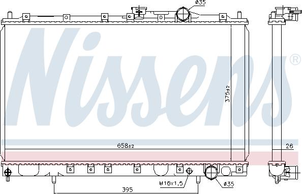 Nissens 628431 - Радіатор, охолодження двигуна autocars.com.ua