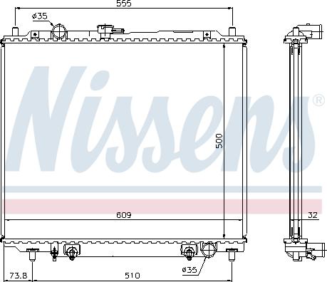 Nissens 62853 - Радіатор, охолодження двигуна autocars.com.ua