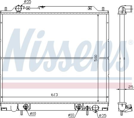 Nissens 62855 - Радіатор, охолодження двигуна autocars.com.ua