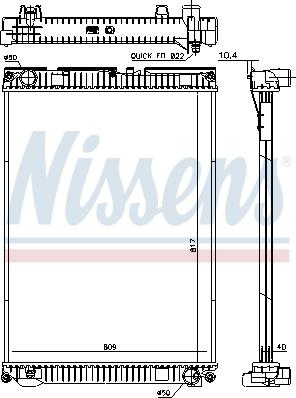 Nissens 628763 - Радіатор, охолодження двигуна autocars.com.ua