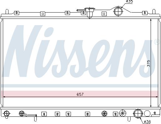 Nissens 62887 - Радіатор, охолодження двигуна autocars.com.ua