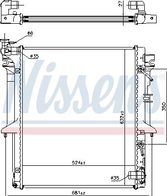 Nissens 628966 - Радіатор, охолодження двигуна autocars.com.ua