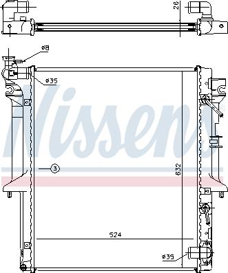 Nissens 62896 - Радіатор, охолодження двигуна autocars.com.ua