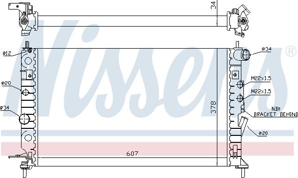 Nissens 63013A - Радіатор, охолодження двигуна autocars.com.ua