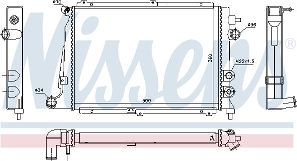 Nissens 63057 - Радіатор, охолодження двигуна autocars.com.ua