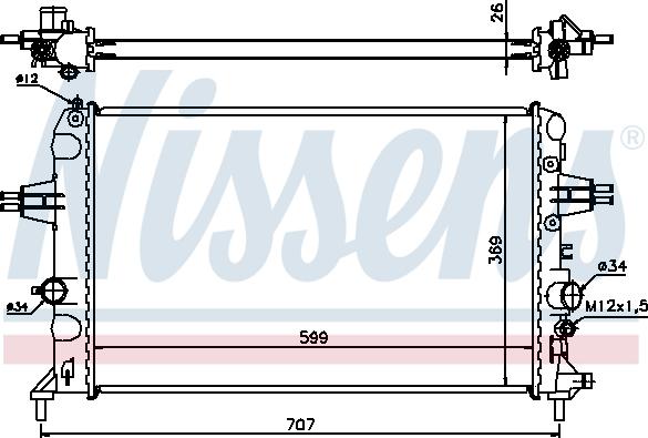 Nissens 630704 - Радиатор двигателя OPEL ZAFIRA A 1.6 TWINPORT 04- autodnr.net