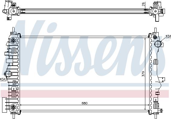 Nissens 630715 - Радіатор, охолодження двигуна autocars.com.ua