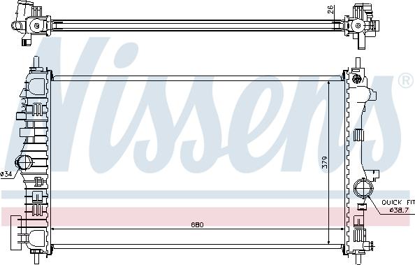 Nissens 630716 - Радіатор, охолодження двигуна autocars.com.ua