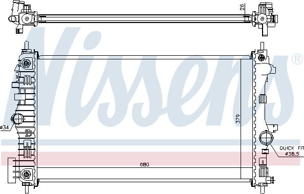 Nissens 630717 - Радіатор, охолодження двигуна autocars.com.ua