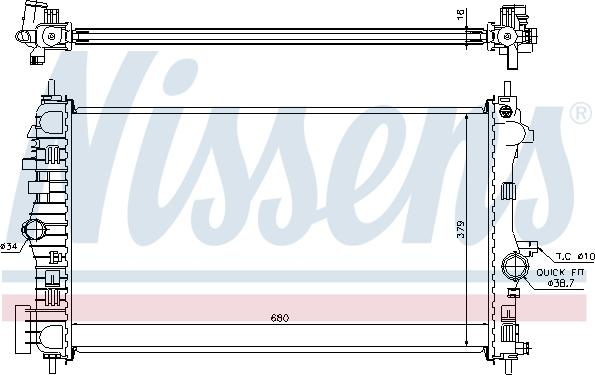 Nissens 630718 - Радіатор, охолодження двигуна autocars.com.ua