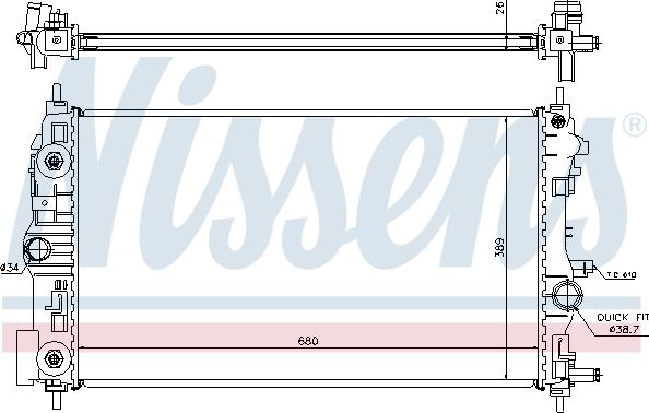 Nissens 630724 - Радиатор двигателя CHEVROLET CRUZE J300  J305  J308 09- autodnr.net