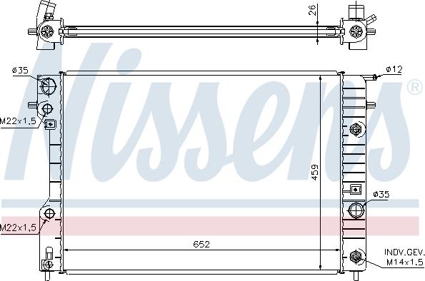 Nissens 63072A - Радіатор, охолодження двигуна autocars.com.ua