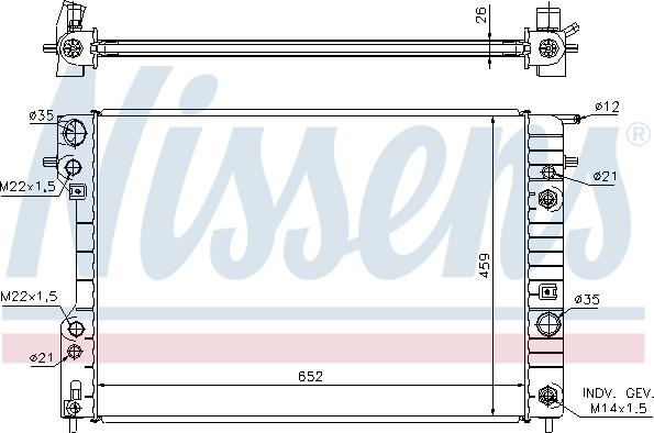 Nissens 63073A - Радіатор, охолодження двигуна autocars.com.ua