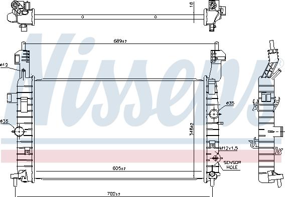 Nissens 630748 - Радіатор, охолодження двигуна autocars.com.ua