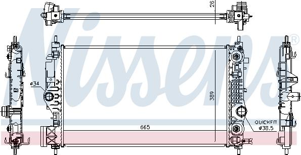 Nissens 630762 - Радіатор, охолодження двигуна autocars.com.ua