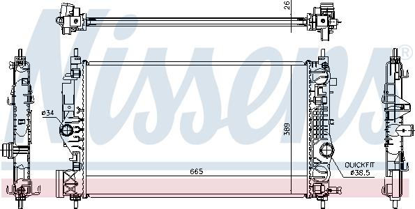 Nissens 630764 - Радіатор, охолодження двигуна autocars.com.ua