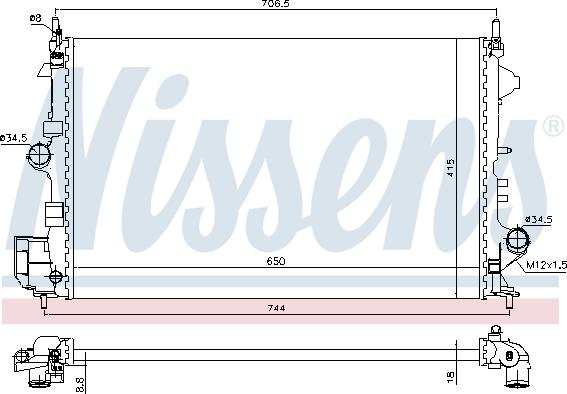 Nissens 630789 - Радіатор, охолодження двигуна autocars.com.ua