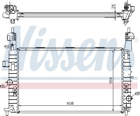 Nissens 63087A - Радіатор, охолодження двигуна autocars.com.ua