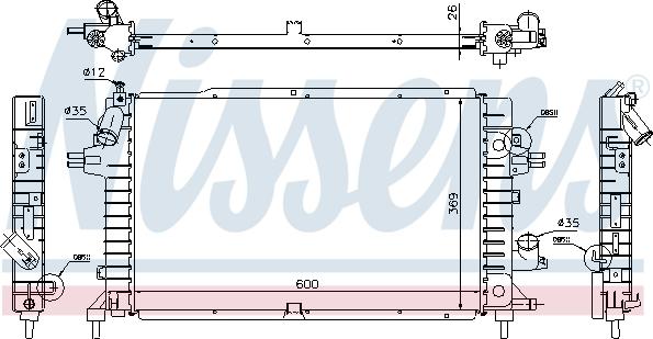 Nissens 63112A - Радіатор, охолодження двигуна autocars.com.ua