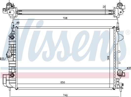 Nissens 63113A - Радіатор, охолодження двигуна autocars.com.ua