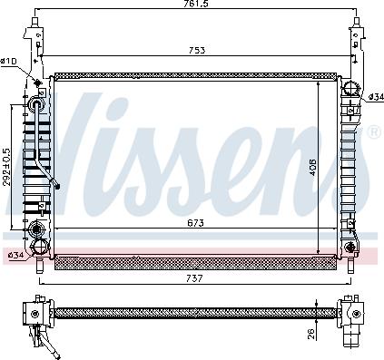 Nissens 63119 - Радіатор, охолодження двигуна autocars.com.ua