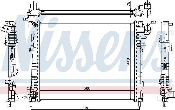 Nissens 63122 - Радiатор autocars.com.ua