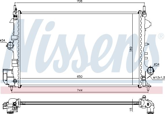 Nissens 63123 - Радіатор, охолодження двигуна autocars.com.ua