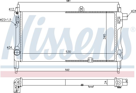 Nissens 632381 - Радiатор autocars.com.ua