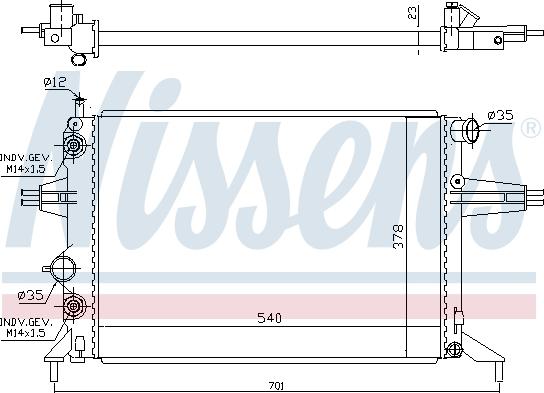 Nissens 63248A - Радіатор, охолодження двигуна autocars.com.ua