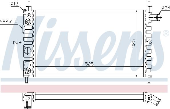 Nissens 63282 - Радіатор, охолодження двигуна autocars.com.ua