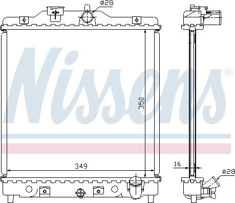 Nissens 63309A - Радіатор, охолодження двигуна autocars.com.ua