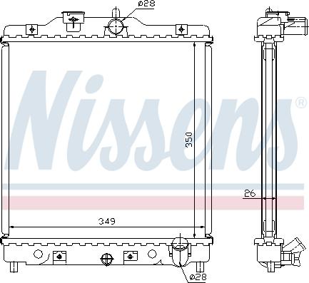 Nissens 63310A - Радиатор, охлаждение двигателя avtokuzovplus.com.ua