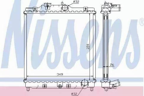 Nissens 63312A - Радиатор, охлаждение двигателя avtokuzovplus.com.ua