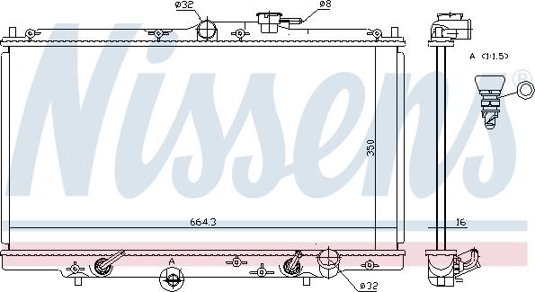 Nissens 633141 - Радіатор, охолодження двигуна autocars.com.ua