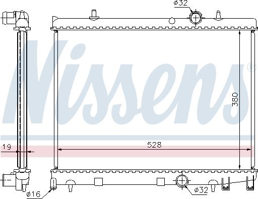 Nissens 63504 - Радіатор, охолодження двигуна autocars.com.ua