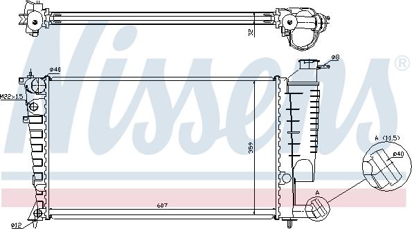 Nissens 63512A - Радіатор, охолодження двигуна autocars.com.ua