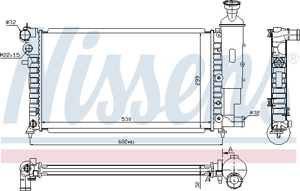 Nissens 63521A - Радіатор, охолодження двигуна autocars.com.ua