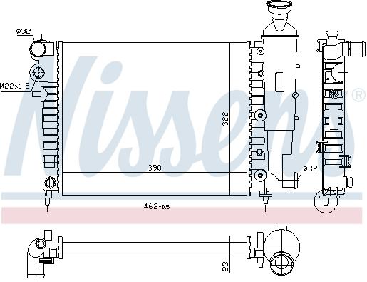 Nissens 63522 - Радіатор, охолодження двигуна autocars.com.ua