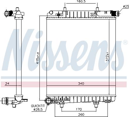 Nissens 691059 - Радіатор, охолодження двигуна autocars.com.ua