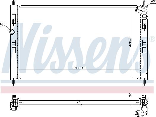 Nissens 636032 - Радіатор, охолодження двигуна autocars.com.ua